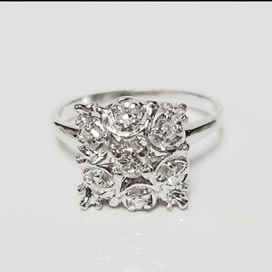 Estate 18k white gold antique